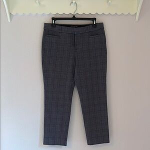 Banana Republic Charcoal Cropped Plaid Trousers